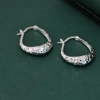 APOTIE silver hammer-patterned large ear rings, retro and simple S925 earrings, fashionable and trendy accessories for daily commuting Item Picture